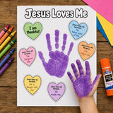 Jesus Loves Me Craft | Bible Handprint Activity | Prayer Bible Craft | Sunday School Activity | Christian Kids Cut and Paste Craft — preview 1