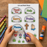 Path to Prayer Craft | Prayer Activity for Kids | Sunday School Printable | Christian Cut and Paste Craft | Bible Craft for Kids — preview 3