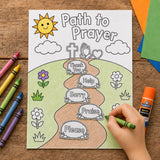 Path to Prayer Craft | Prayer Activity for Kids | Sunday School Printable | Christian Cut and Paste Craft | Bible Craft for Kids — preview 2