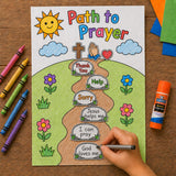 Path to Prayer Craft | Prayer Activity for Kids | Sunday School Printable | Christian Cut and Paste Craft | Bible Craft for Kids — preview 1