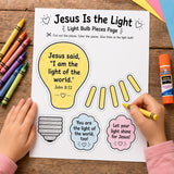 Jesus Is the Light Craft | Bible Craft for Kids | Sunday School Activity | VBS Printable | Christian Coloring Craft | John 8:12 — preview 4