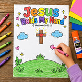 Jesus Holds My Hand Craft | Bible Handprint Activity | Prayer Bible Craft | Sunday School Activity | Christian Kids Cut and Paste Craft — preview 3