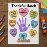 Thankful Hands Craft | Bible Handprint Activity | Prayer Bible Craft | Sunday School Activity | Christian Kids Cut and Paste Craft — preview 5
