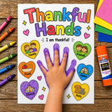 Thankful Hands Craft | Bible Handprint Activity | Prayer Bible Craft | Sunday School Activity | Christian Kids Cut and Paste Craft — preview 1