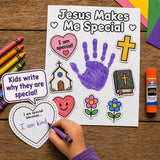 Jesus Makes Me Special Craft | Bible Handprint Activity | Prayer Bible Craft | Sunday School Activity | Christian Kids Cut and Paste Craft — preview 2