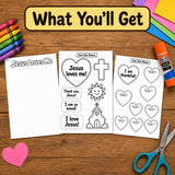 Jesus Loves Me Craft | Bible Handprint Activity | Prayer Bible Craft | Sunday School Activity | Christian Kids Cut and Paste Craft — preview 6