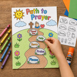 Path to Prayer Craft | Prayer Activity for Kids | Sunday School Printable | Christian Cut and Paste Craft | Bible Craft for Kids — preview 4
