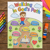 Walking in God’s Path Craft | Prayer Activity for Kids | Sunday School Printable | Christian Cut and Paste Craft | Bible Craft for Kids — preview 2
