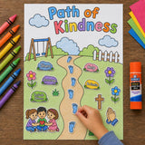 Path to kindness | Path to Prayer Printable | Sunday School Activity | Bible Craft for Kids | Cut and Paste Craft | Prayer Activity — preview 2