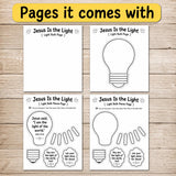 Jesus Is the Light Craft | Bible Craft for Kids | Sunday School Activity | VBS Printable | Christian Coloring Craft | John 8:12 — preview 6