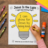 Jesus Is the Light Craft | Bible Craft for Kids | Sunday School Activity | VBS Printable | Christian Coloring Craft | John 8:12 — preview 1