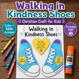 Walking in Kindness Shoes Craft | Christian Kids Bible Activity | Ephesians 4:32 Sunday School Printable | Cut and Paste Craft — preview 1
