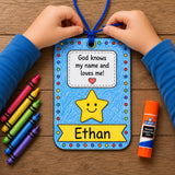 God Knows My Name Name Tag Craft | Christian Kids Printable | Sunday School Craft | Back to School Church Activity | God Loves Me Craft — preview 2