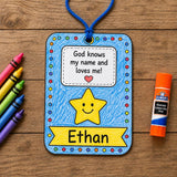 God Knows My Name Name Tag Craft | Christian Kids Printable | Sunday School Craft | Back to School Church Activity | God Loves Me Craft — preview 3