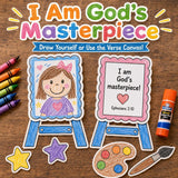I Am God’s Masterpiece Craft | Ephesians 2:10 Bible Activity | Christian Self-Portrait Craft | Sunday School Printable for Kids — preview 1