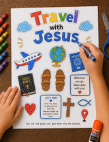 Travel With Jesus Suitcase Craft | Christian Travel Bible Craft | Sunday School Printable | VBS Activity | Cut and Glue Craft — preview 2