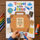 Travel With Jesus Suitcase Craft | Christian Travel Bible Craft | Sunday School Printable | VBS Activity | Cut and Glue Craft — preview 3
