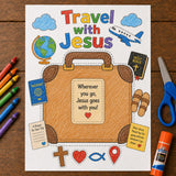 Travel With Jesus Suitcase Craft | Christian Travel Bible Craft | Sunday School Printable | VBS Activity | Cut and Glue Craft — preview 4