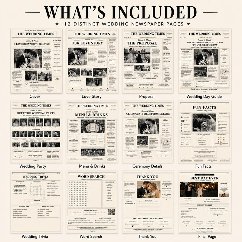 Wedding Newspaper Template — preview 2