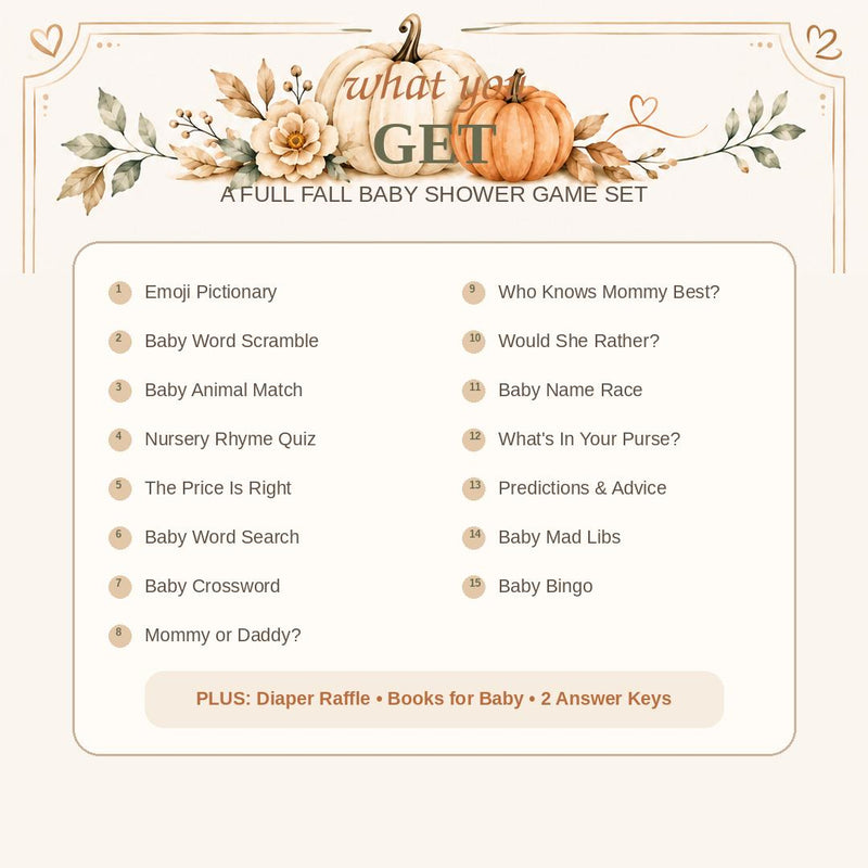 Fall Baby Shower Games Bundle — preview 2