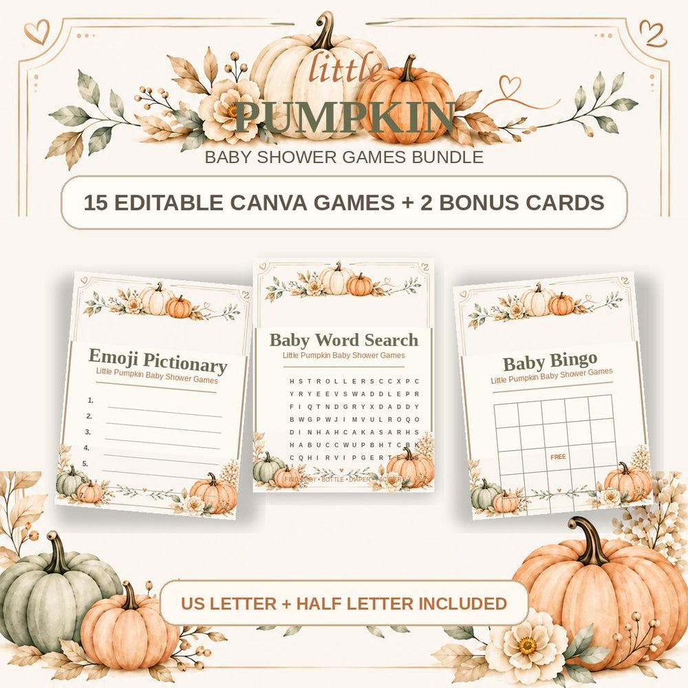 Fall Baby Shower Games Bundle — preview 1
