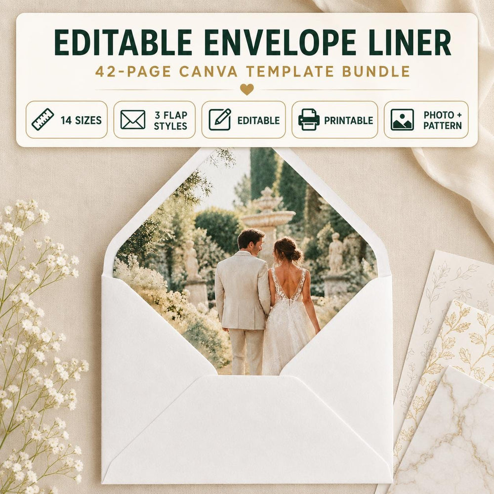 Editable Envelope Liner Template Bundle – 42 Page Canva Template — preview 1