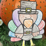 Easy Thanksgiving Craft Kit for Kids – Printable Color and Glue Turkey – Classroom & Family Activity — preview 2