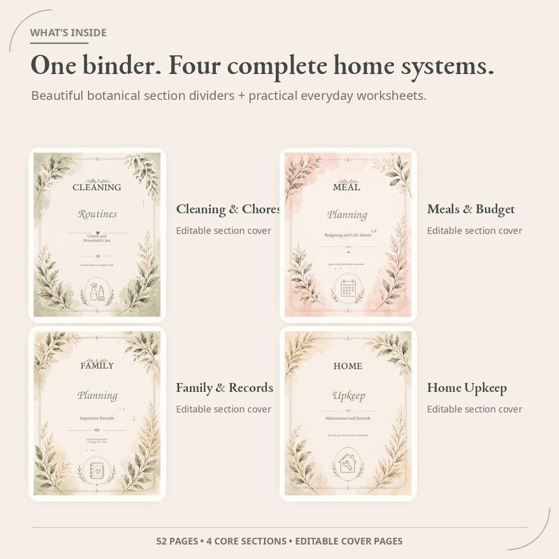 Editable Home Management Binder — preview 2