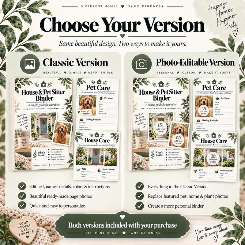 Editable House & Pet Sitter Binder — preview 2
