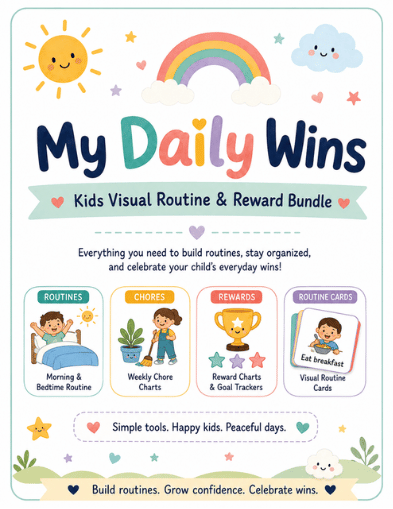 Kids Visual Routine Chart Bundle printable preview