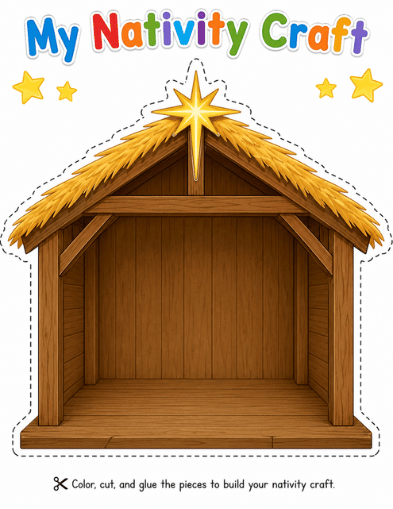 Nativity Craft printable for kids preview
