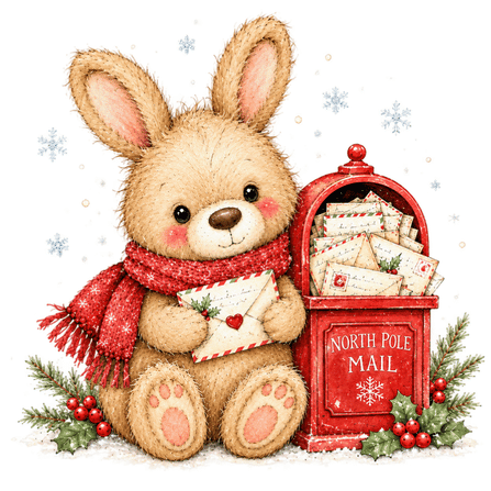 Whimsical North Pole Christmas Mail Animals clipart preview