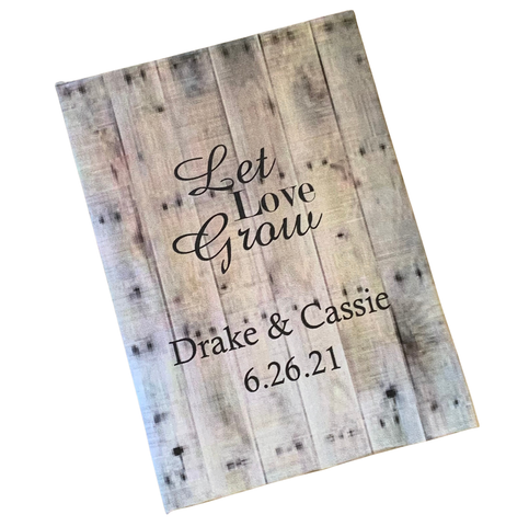 Wood Pallet Wood Design Personalized Wedding Seed Packets - Favor Universe