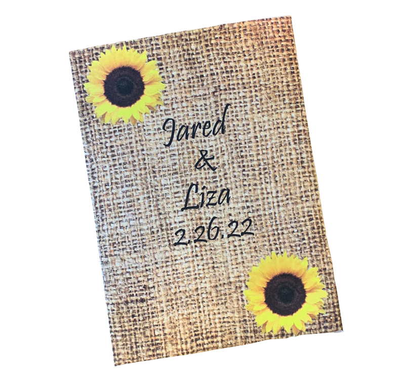 Sunflower Wedding Seed Packets Gift Home Decor Rustic Burlap