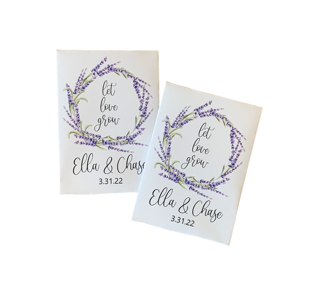 Lavender Wreath Wedding Seed Packets