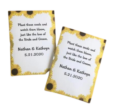 Sunflower Border Wedding Seed Packets - Favor Universe