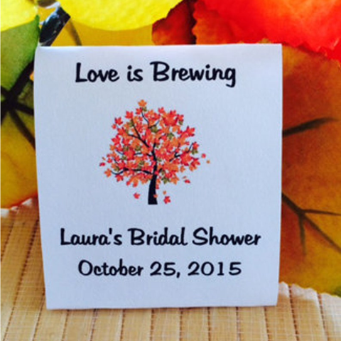 Fall Trees Bridal Shower Tea Packets - Favor Universe