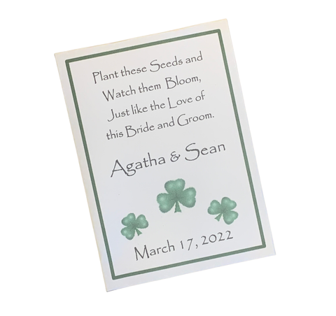 Irish Shamrock Wedding Seed Packets - Favor Universe