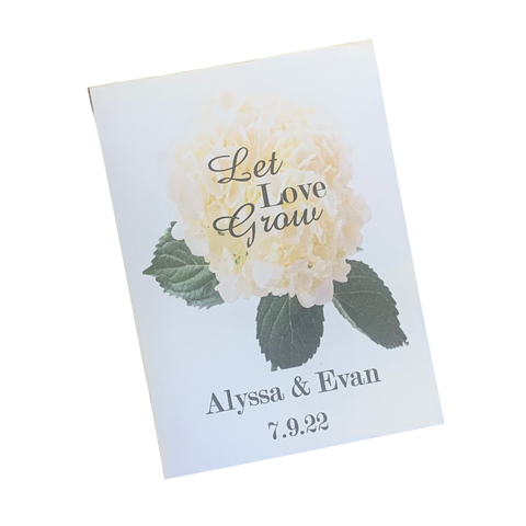 White Hydrangea Wedding Seed Packets - Favor Universe