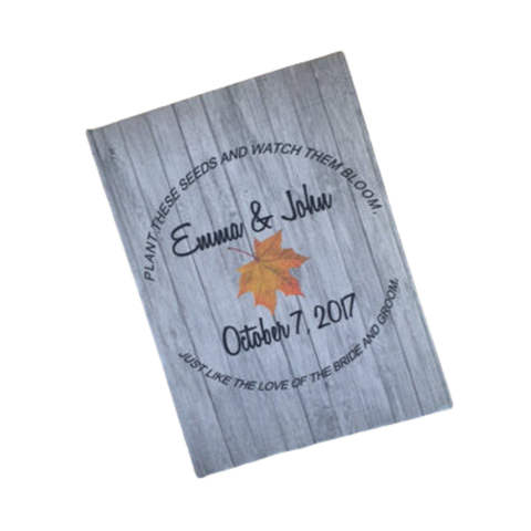 Rustic Fall Leaf Wedding Seed Packets - Favor Universe