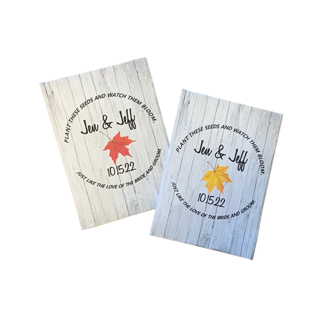 Rustic Fall Leaf Wedding Seed Packets - Favor Universe