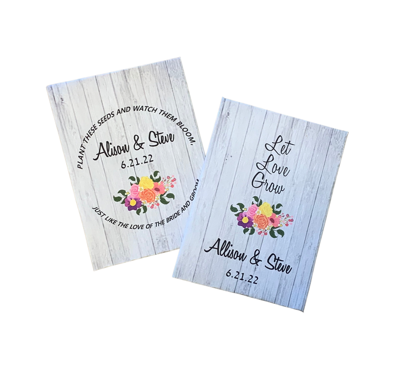 Wood Floral Baby Shower Seed Packets - Favor Universe