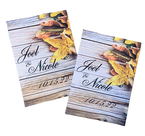Rustic Fall Leaves Autumn Wedding Seed Packets - Favor Universe