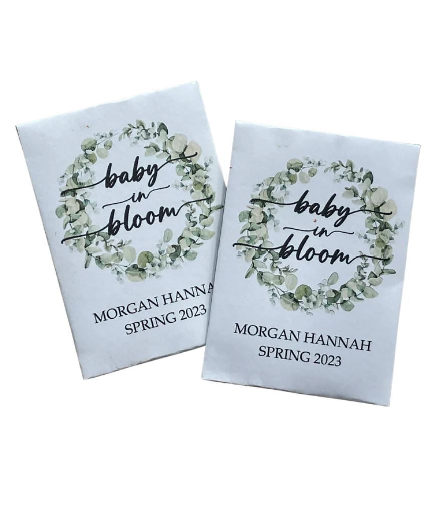 Greenery Wreath Baby Shower Seed Packet Favors