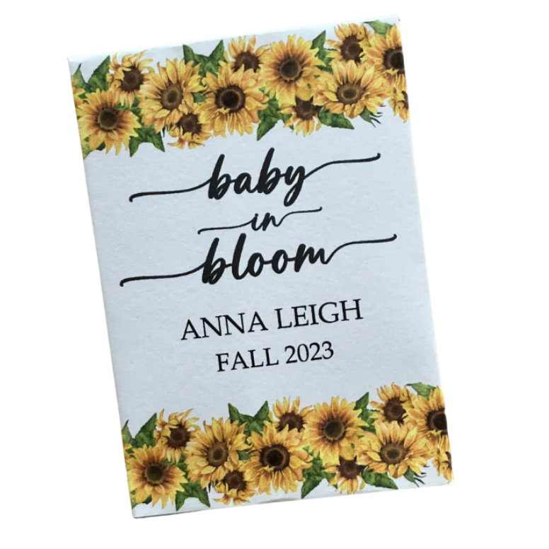 Sunflower Border Baby Shower Seed Packet Favors