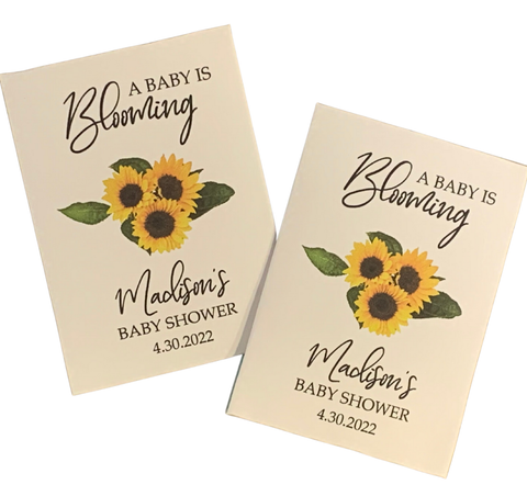Baby Shower Seed Packets with floral sunflower design - Favor Universe