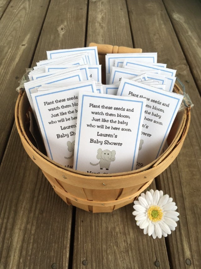 Elephant Baby Shower Seed Packets - Favor Universe