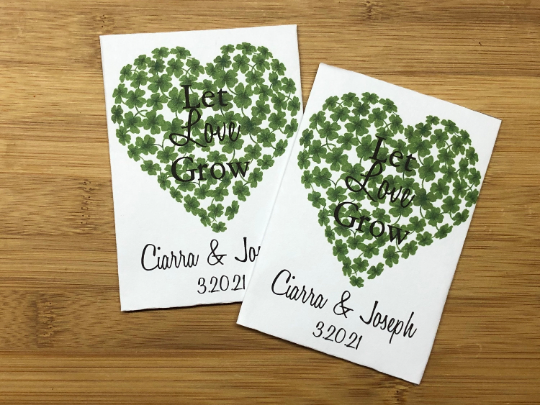 Shamrock Heart Seed Packets - Favor Universe