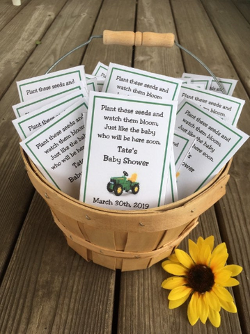Tractor Baby Shower Seed Packets - Favor Universe