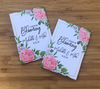 Pink rose with gold and greenery seed packets - Favor Universe